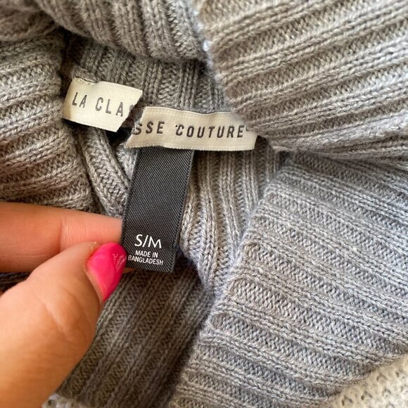 𝅺LA Classe Couture BNWOT Knit Poncho Turtleneck S/M - Picture 8 of 8